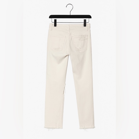 Free People x Citizens of Humanity White Ripped Drew Crop Flare Jeans – Size 24 - Picture 2 of 3